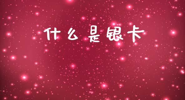 什么是银卡_https://wap.lxcailiao.com_融资担保_第1张