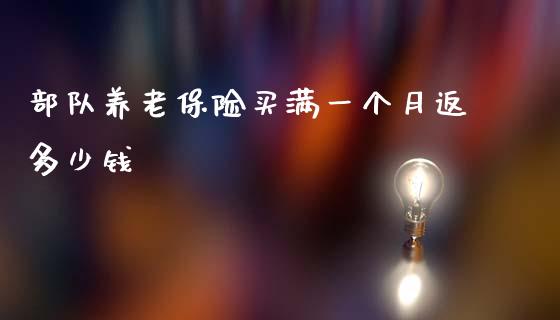 部队养老保险买满一个月返多少钱_https://wap.lxcailiao.com_融资担保_第1张