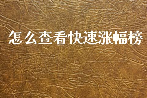怎么查看快速涨幅榜_https://wap.lxcailiao.com_股权投资_第1张