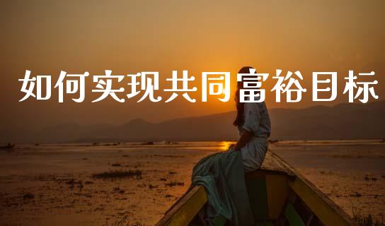 如何实现共同富裕目标_https://wap.lxcailiao.com_融资担保_第1张