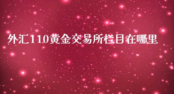 外汇110黄金交易所栏目在哪里_https://wap.lxcailiao.com_股权投资_第1张