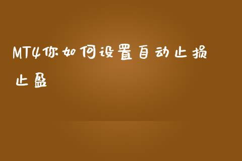 MT4你如何设置自动止损止盈_https://wap.lxcailiao.com_财务管理_第1张