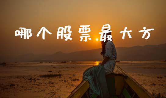哪个股票最大方_https://wap.lxcailiao.com_股权投资_第1张