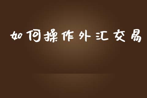 如何操作外汇交易_https://wap.lxcailiao.com_财务管理_第1张