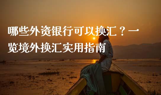 哪些外资银行可以换汇？一览境外换汇实用指南_https://wap.lxcailiao.com_融资担保_第1张
