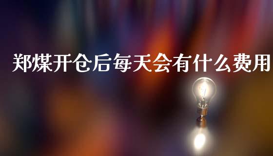 郑煤开仓后每天会有什么费用_https://wap.lxcailiao.com_融资担保_第1张