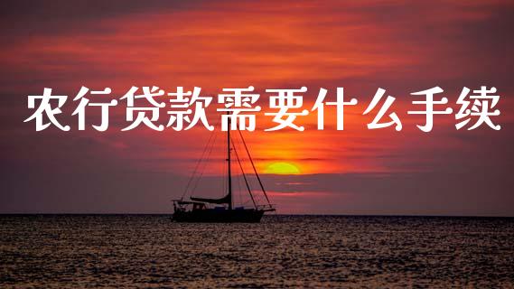 农行贷款需要什么手续_https://wap.lxcailiao.com_股权投资_第1张