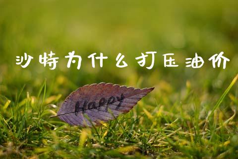 沙特为什么打压油价_https://wap.lxcailiao.com_股权投资_第1张
