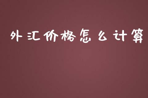 外汇价格怎么计算_https://wap.lxcailiao.com_金融监管_第1张