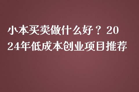 小本买卖做什么好? 2024年低成本创业项目推荐_财务管理_第1张_金融监管_融资担保_财务管理_股权投资 小本买卖做什么好? 2024年低成本创业项目推荐_https://wap.lxcailiao.com_财务管理_第1张
