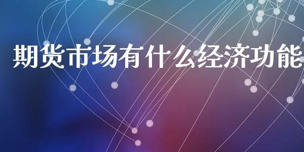 期货市场有什么经济功能_https://wap.lxcailiao.com_融资担保_第1张