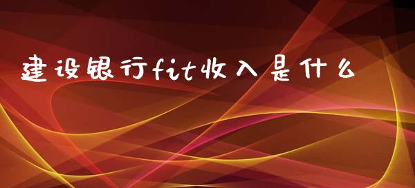 建设银行fit收入是什么_https://wap.lxcailiao.com_股权投资_第1张