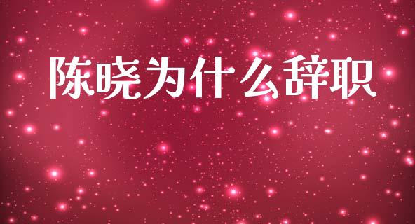 陈晓为什么辞职_https://wap.lxcailiao.com_财务管理_第1张