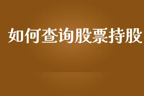 如何查询股票持股_https://wap.lxcailiao.com_财务管理_第1张