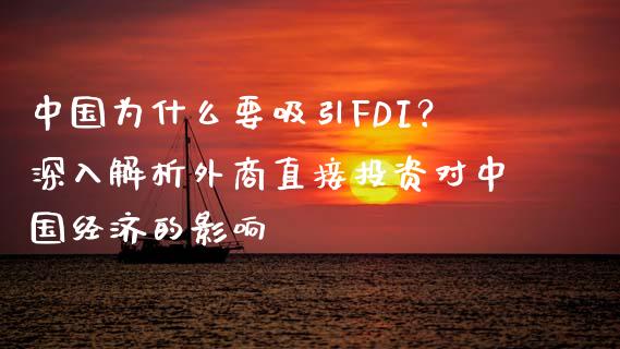 中国为什么要吸引FDI？深入解析外商直接投资对中国经济的影响_https://wap.lxcailiao.com_融资担保_第1张