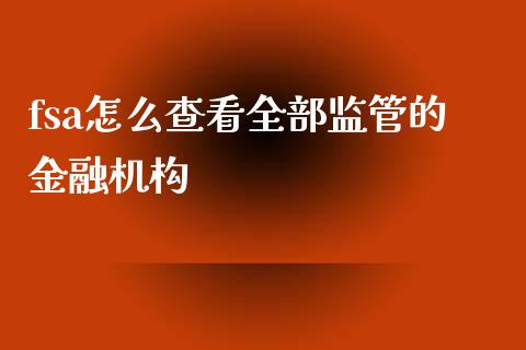 fsa怎么查看全部监管的金融机构_https://wap.lxcailiao.com_融资担保_第1张