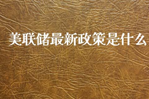 美联储最新政策是什么_https://wap.lxcailiao.com_财务管理_第1张