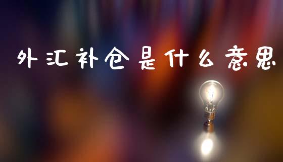 外汇补仓是什么意思_https://wap.lxcailiao.com_财务管理_第1张