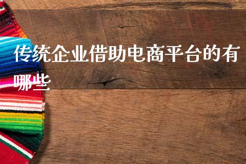 传统企业借助电商平台的有哪些_https://wap.lxcailiao.com_股权投资_第1张