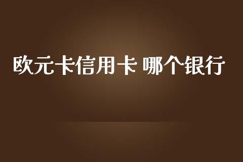 欧元卡信用卡 哪个银行_https://wap.lxcailiao.com_融资担保_第1张