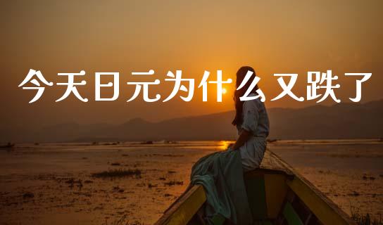 今天日元为什么又跌了_https://wap.lxcailiao.com_融资担保_第1张