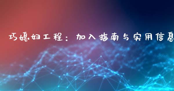 巧媳妇工程:加入指南与实用信息_融资担保_第1张_金融监管_融资担保_财务管理_股权投资 巧媳妇工程:加入指南与实用信息_https://wap.lxcailiao.com_融资担保_第1张