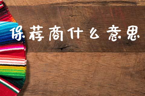 保荐商什么意思_https://wap.lxcailiao.com_金融监管_第1张