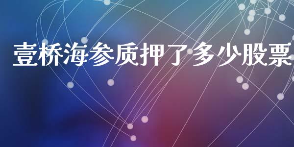 壹桥海参质押了多少股票_https://wap.lxcailiao.com_金融监管_第1张