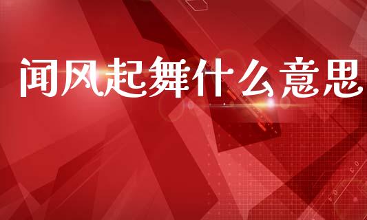 闻风起舞什么意思_https://wap.lxcailiao.com_金融监管_第1张