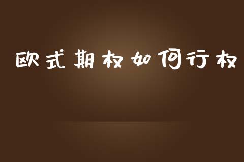 欧式期权如何行权_https://wap.lxcailiao.com_财务管理_第1张