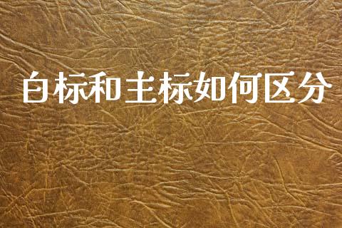 白标和主标如何区分_https://wap.lxcailiao.com_股权投资_第1张