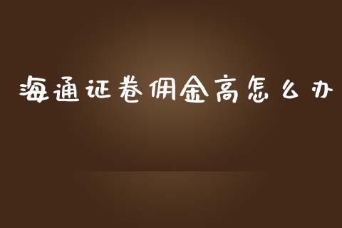 海通证卷佣金高怎么办_https://wap.lxcailiao.com_金融监管_第1张