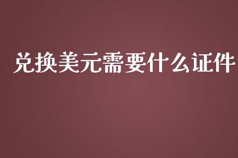 兑换美元需要什么证件_https://wap.lxcailiao.com_金融监管_第1张