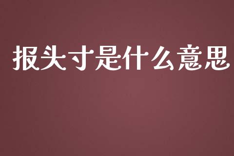 报头寸是什么意思_https://wap.lxcailiao.com_金融监管_第1张