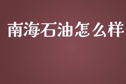 南海石油怎么样_https://wap.lxcailiao.com_金融监管_第1张