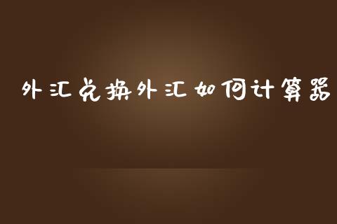 外汇兑换外汇如何计算器_https://wap.lxcailiao.com_融资担保_第1张