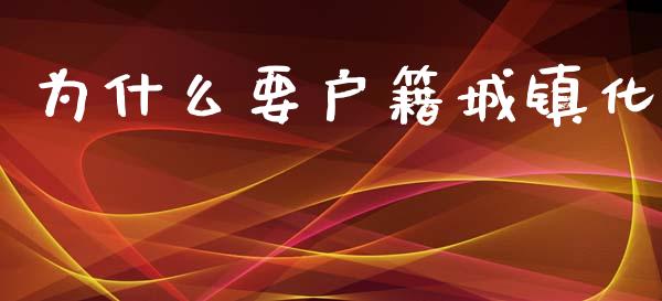 为什么要户籍城镇化_https://wap.lxcailiao.com_财务管理_第1张