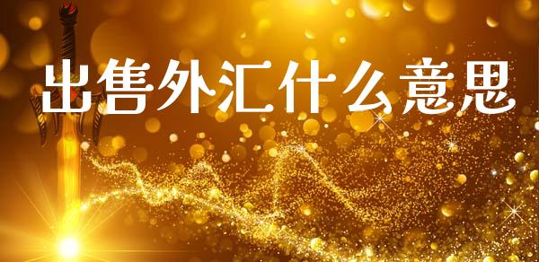 出售外汇什么意思_https://wap.lxcailiao.com_股权投资_第1张