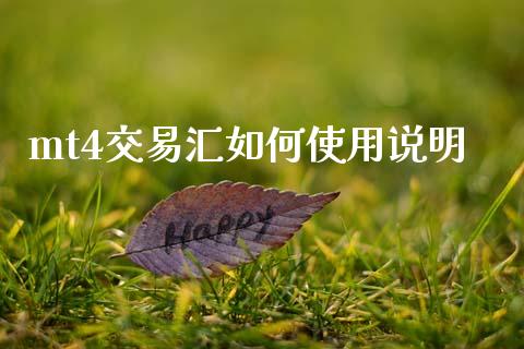 mt4交易汇如何使用说明_https://wap.lxcailiao.com_融资担保_第1张