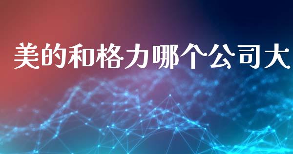 美的和格力哪个公司大_https://wap.lxcailiao.com_财务管理_第1张