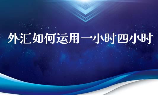 外汇如何运用一小时四小时_https://wap.lxcailiao.com_股权投资_第1张