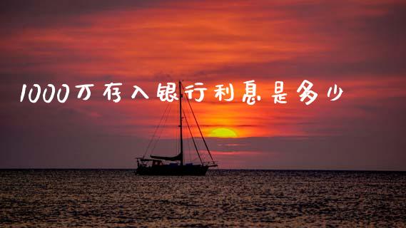 1000万存入银行利息是多少_https://wap.lxcailiao.com_金融监管_第1张