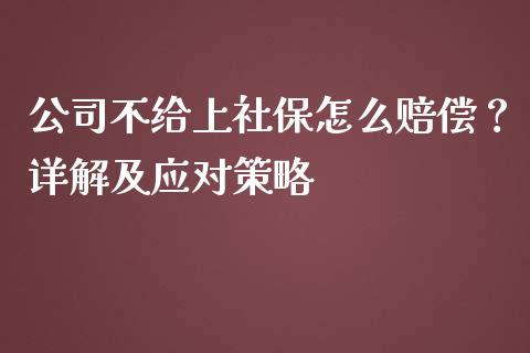 公司不给上社保怎么赔偿？详解及应对策略_https://wap.lxcailiao.com_融资担保_第1张