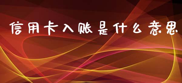 信用卡入账是什么意思_https://wap.lxcailiao.com_财务管理_第1张
