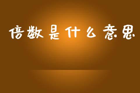 倍数是什么意思_https://wap.lxcailiao.com_金融监管_第1张