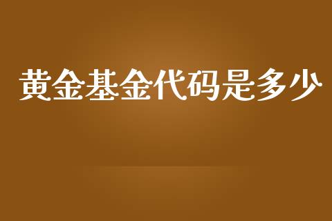 黄金基金代码是多少_https://wap.lxcailiao.com_财务管理_第1张