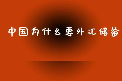 中国为什么要外汇储备_https://wap.lxcailiao.com_财务管理_第1张