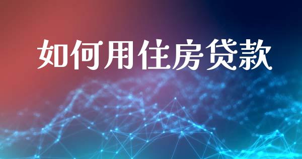 如何用住房贷款_https://wap.lxcailiao.com_财务管理_第1张