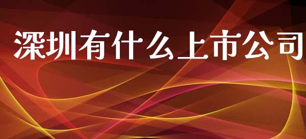 深圳有什么上市公司_https://wap.lxcailiao.com_金融监管_第1张