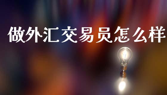 做外汇交易员怎么样_https://wap.lxcailiao.com_财务管理_第1张